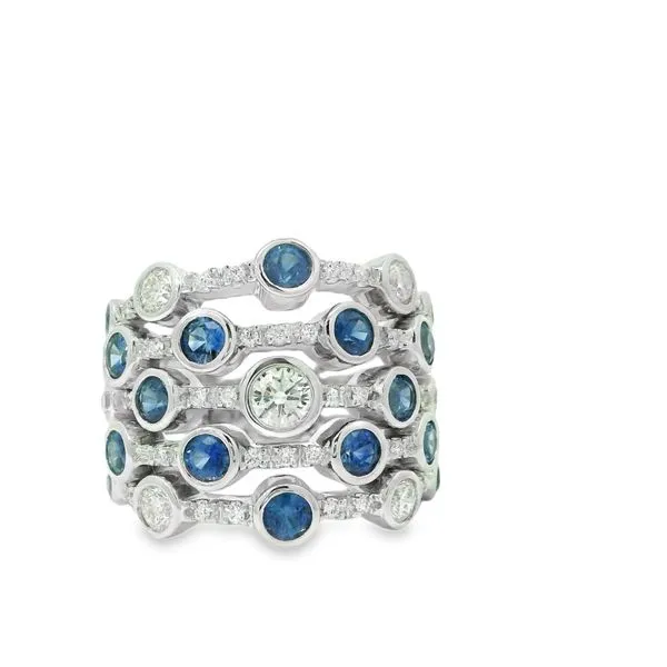 Sapphire and Diamond Wide Fashion Band Hogan's Jewelers Gaylord, MI