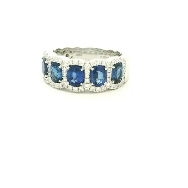 5 Stone Sapphire and Diamond Ring Hogan's Jewelers Gaylord, MI