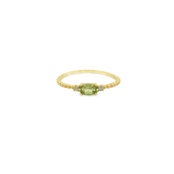 Peridot and Diamond Beaded Ring Hogan's Jewelers Gaylord, MI
