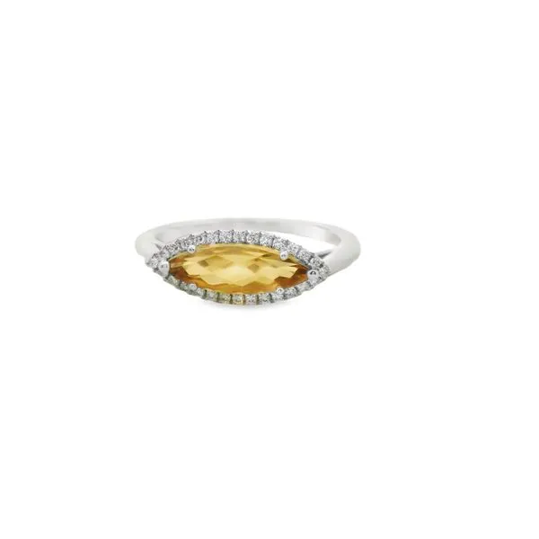 Citrine and Diamond Halo Fashion Ring Hogan's Jewelers Gaylord, MI