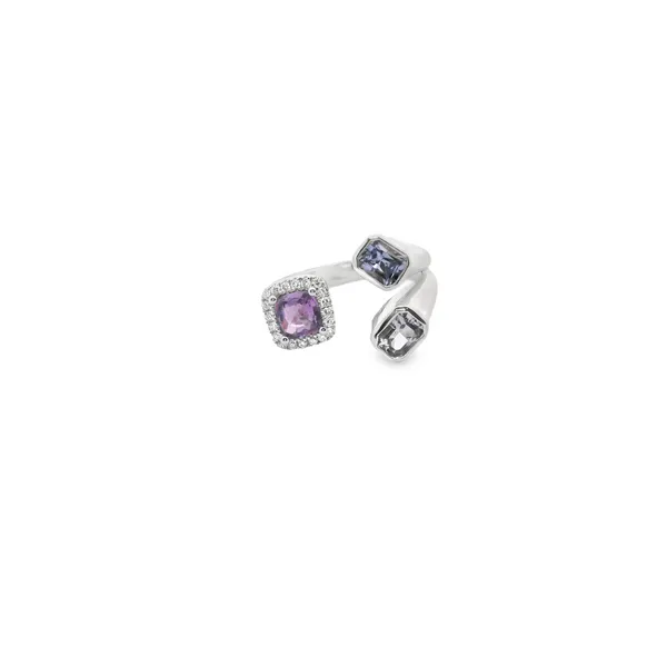 Three Stone Purple Sapphire Ring Hogan's Jewelers Gaylord, MI