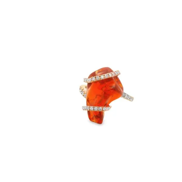 Fire Opal and Diamond Ring Hogan's Jewelers Gaylord, MI
