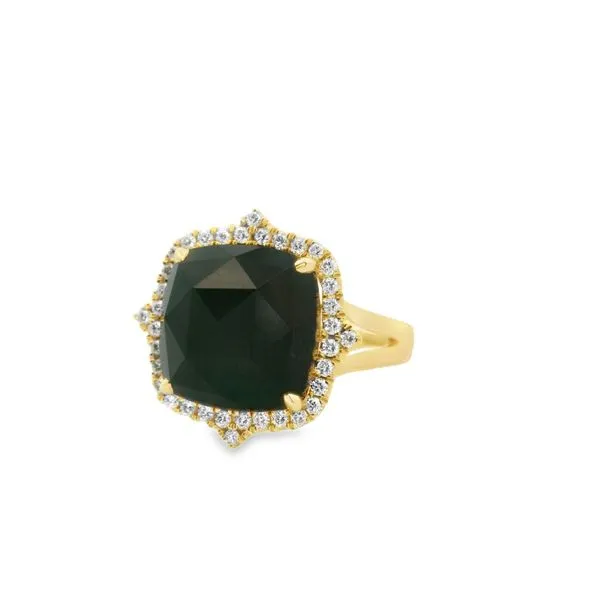 Black Onyx and Diamond Halo Ring Hogan's Jewelers Gaylord, MI