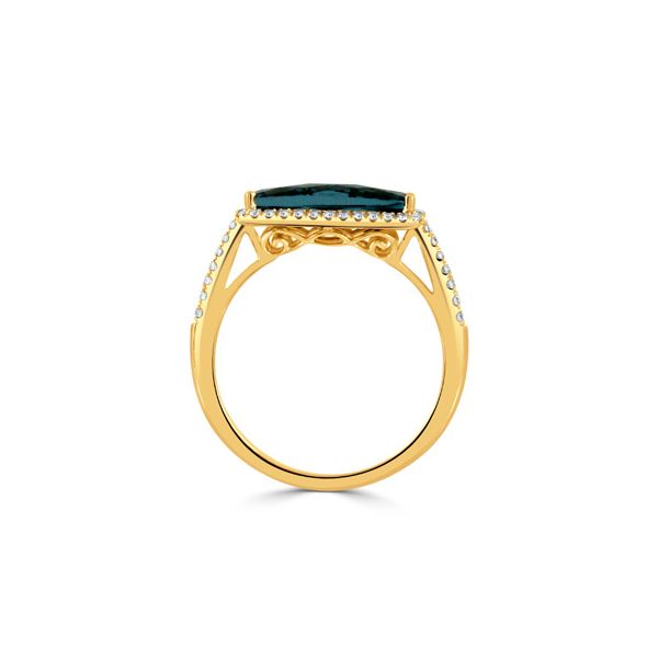 London Blue Topaz and Diamond Ring Image 2 Hogan's Jewelers Gaylord, MI
