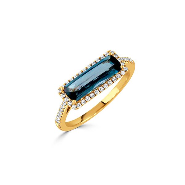 London Blue Topaz and Diamond Ring Hogan's Jewelers Gaylord, MI
