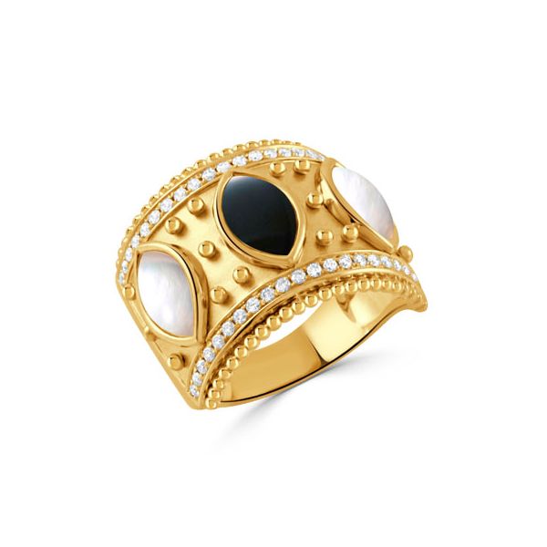 Onyx and Mother of Pearl Fashion Ring Hogan's Jewelers Gaylord, MI