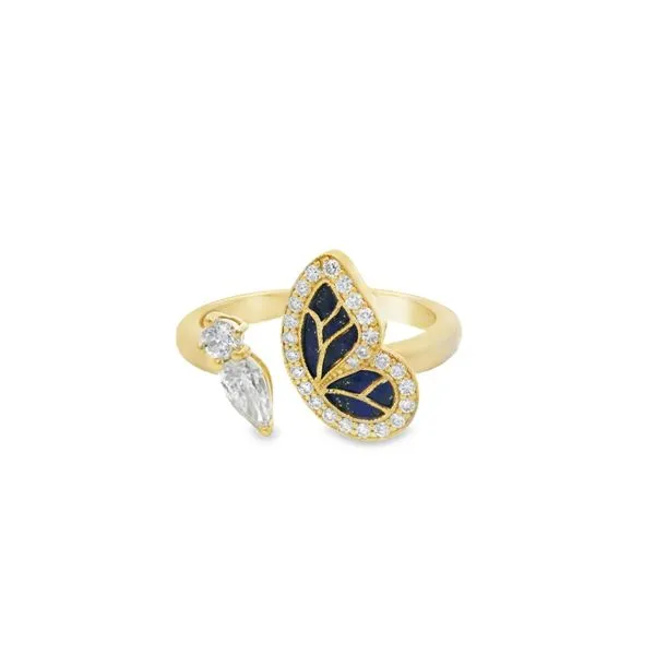 Lapis and Diamond Open Shank Butterfly Ring Hogan's Jewelers Gaylord, MI