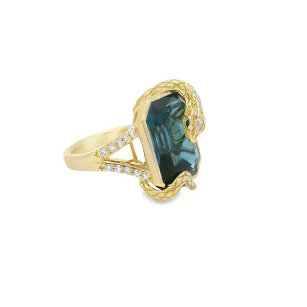 London Blue Topaz Snake Ring Image 2 Hogan's Jewelers Gaylord, MI