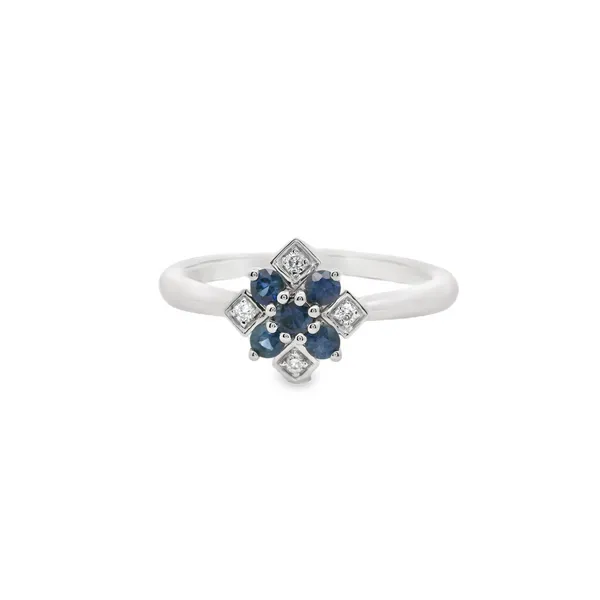 Sapphire and Diamond Flower Ring Hogan's Jewelers Gaylord, MI