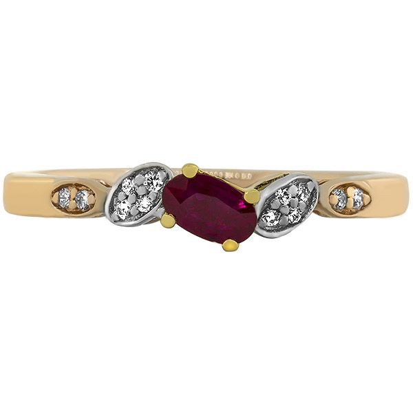 Three Tone Ruby and Diamond Ring Hogan's Jewelers Gaylord, MI