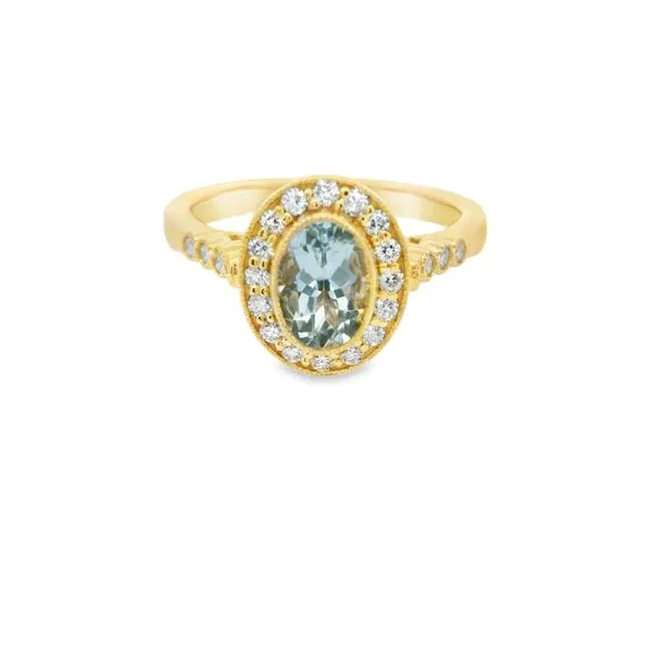 Aquamarine and Diamond Fashion Ring Hogan's Jewelers Gaylord, MI
