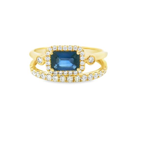 Sapphire and Diamond Double Band Ring Hogan's Jewelers Gaylord, MI