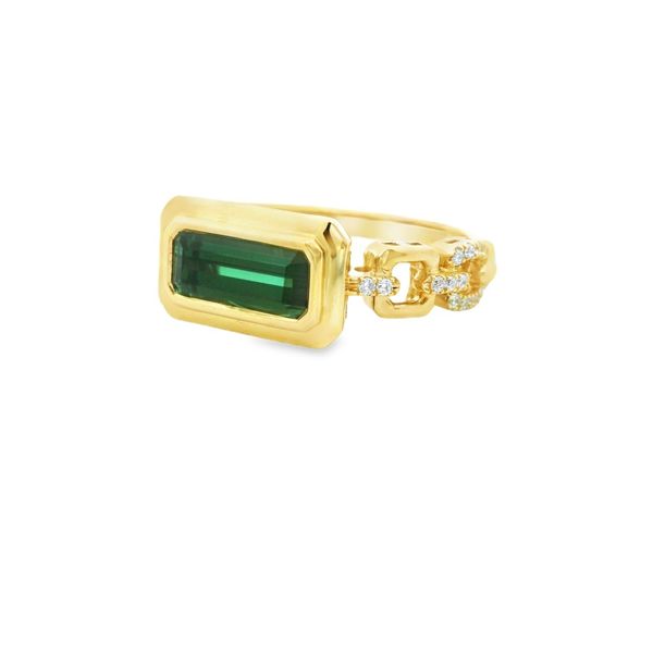 Tourmaline and Diamond Chain Style Ring Hogan's Jewelers Gaylord, MI