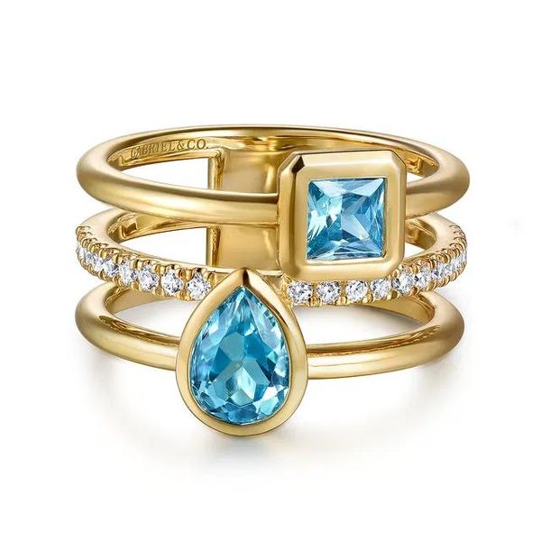 Blue Topaz and Diamond Fashion Ring Hogan's Jewelers Gaylord, MI
