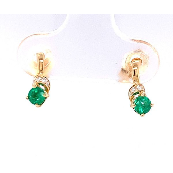 14kt Yellow Gold Emerald Drop Earrings Hogan's Jewelers Gaylord, MI