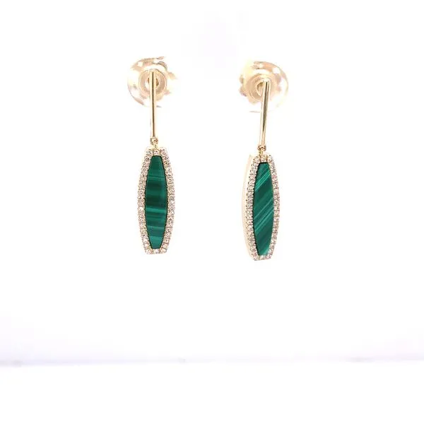 Malaquite and Diamond Earrings Hogan's Jewelers Gaylord, MI