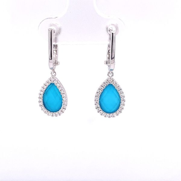 Diamond and Turquoise Dangle Earrings Hogan's Jewelers Gaylord, MI