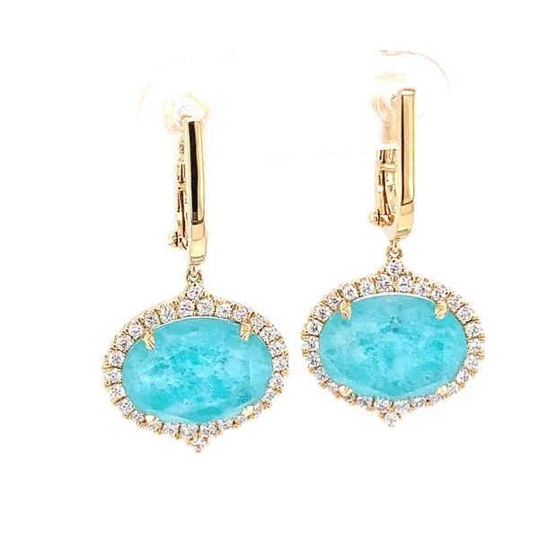 Diamond and Amazonite Dangle Earrings Hogan's Jewelers Gaylord, MI