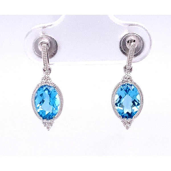 Oval Blue Topaz Drop Earrings Hogan's Jewelers Gaylord, MI