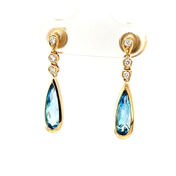 Blue Topaz and Diamond Earrings Hogan's Jewelers Gaylord, MI