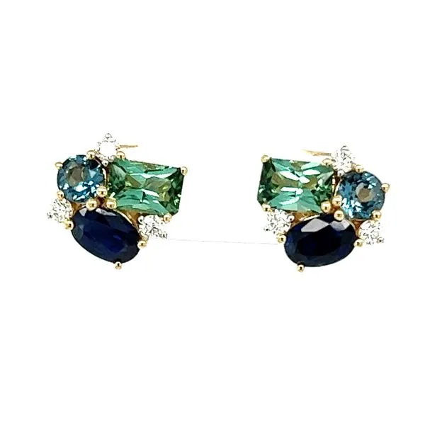 Tessarye Colored Stone Cluster Earrings Hogan's Jewelers Gaylord, MI