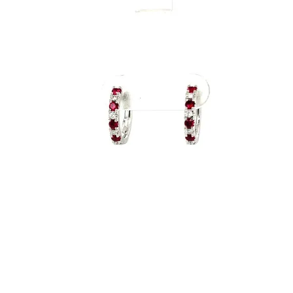 Ruby and Diamond Huggie Earrings Hogan's Jewelers Gaylord, MI