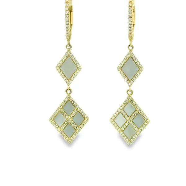 Mother-of-Pearl and Diamond Dangle Earrings Hogan's Jewelers Gaylord, MI