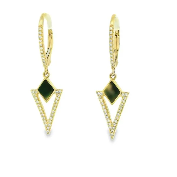Black Onyx and Diamond Dangle Earrings Hogan's Jewelers Gaylord, MI