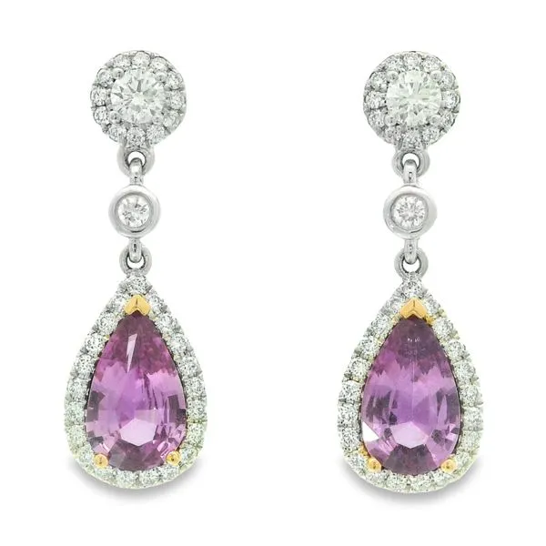 Pink Sappire and Diamond Earrings Hogan's Jewelers Gaylord, MI