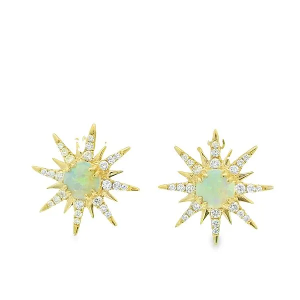 Opal and Diamond Star Earrings Hogan's Jewelers Gaylord, MI