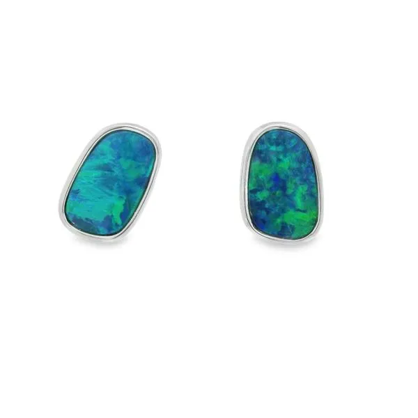 Black Opal Doublet Stud Earrings Hogan's Jewelers Gaylord, MI