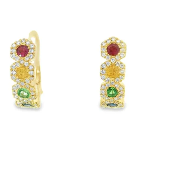 Rainbow Sapphire and Diamond Earrings Hogan's Jewelers Gaylord, MI
