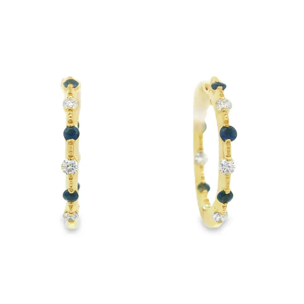 Sapphire and Diamond Hoop Earrings Hogan's Jewelers Gaylord, MI