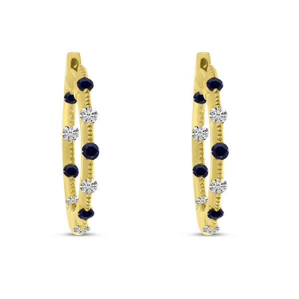 Sapphire and Diamond Hoop Earrings Hogan's Jewelers Gaylord, MI