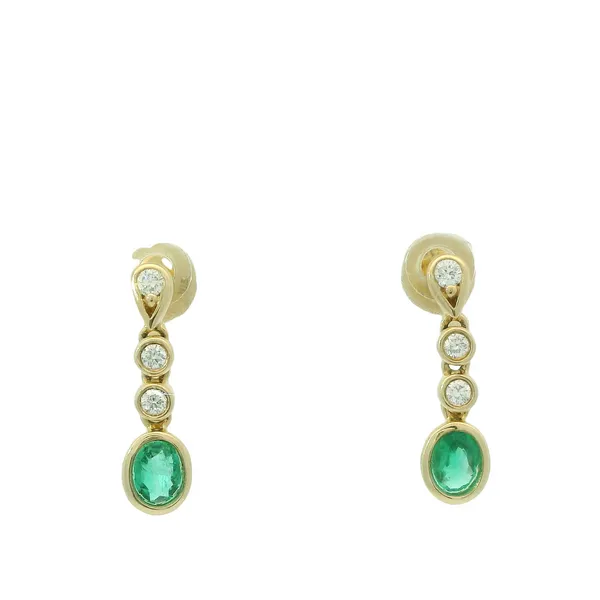 Emerald and Diamond Drop Earrings Hogan's Jewelers Gaylord, MI