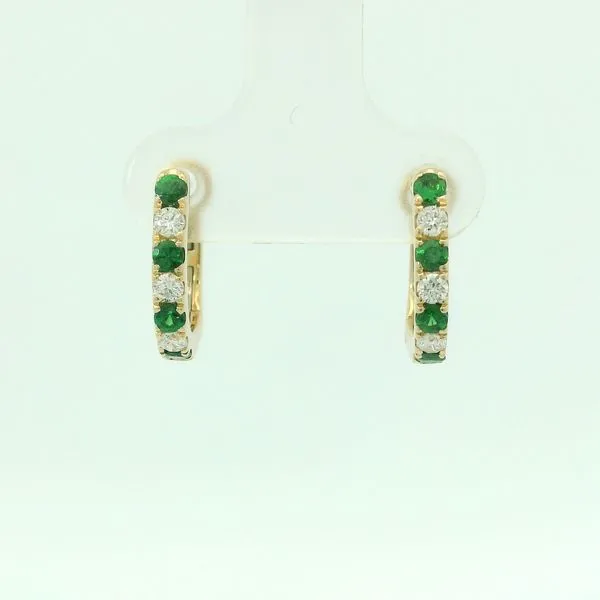 Tsavorite and Diamond Huggie Earrings Hogan's Jewelers Gaylord, MI