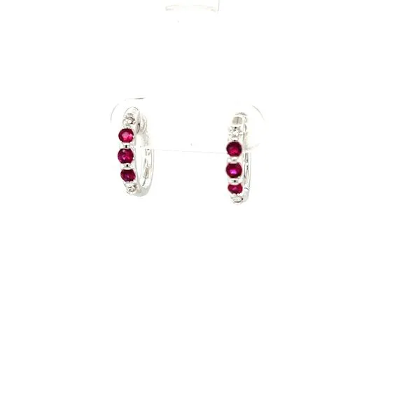Ruby and Diamond Huggie Earrings Hogan's Jewelers Gaylord, MI