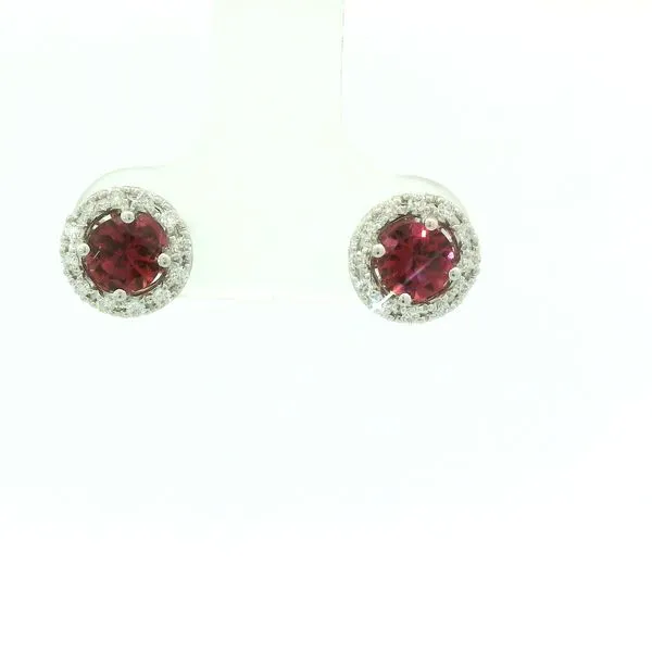 Pink Tourmaline and Diamond Stud Earrings Hogan's Jewelers Gaylord, MI