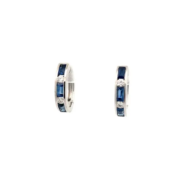 Blue Sapphire and Diamond Huggie Earrings Hogan's Jewelers Gaylord, MI