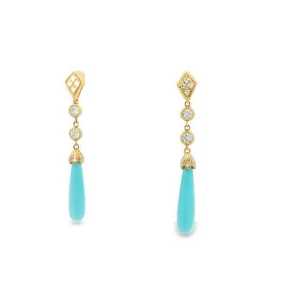 Turquoise and Diamond Drop Earrings Hogan's Jewelers Gaylord, MI