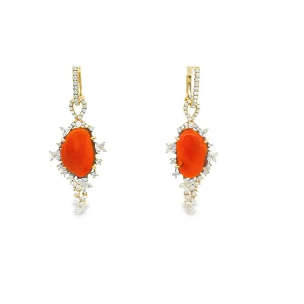 Fire Opal and Diamond Earrings Hogan's Jewelers Gaylord, MI