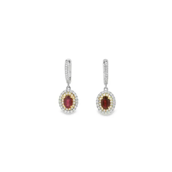 Ruby Double Halo Earrings Hogan's Jewelers Gaylord, MI