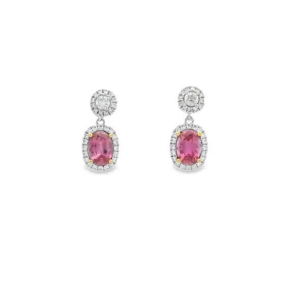 Pink Sapphire and Diamond Earrings Hogan's Jewelers Gaylord, MI