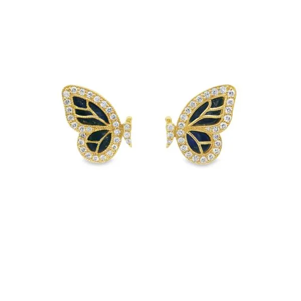 Lapis and Diamond Butterfly Earrings Hogan's Jewelers Gaylord, MI