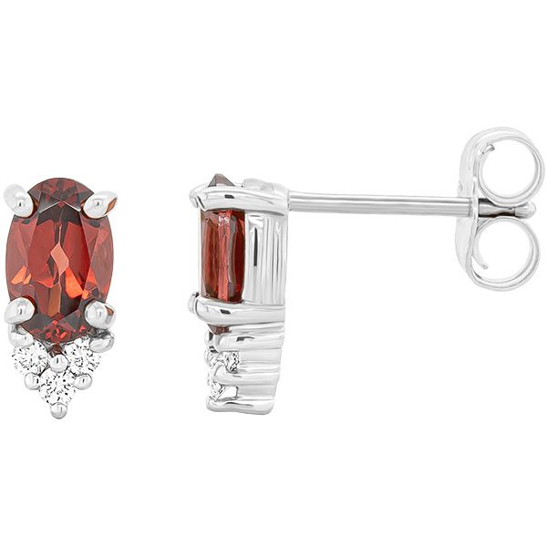 Garnet and Diamond Earrings Hogan's Jewelers Gaylord, MI