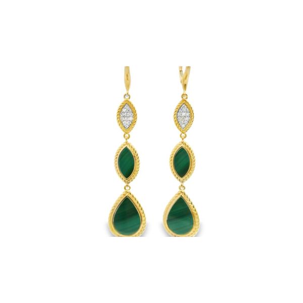 Malachite and Diamond Dangle Earrings Hogan's Jewelers Gaylord, MI