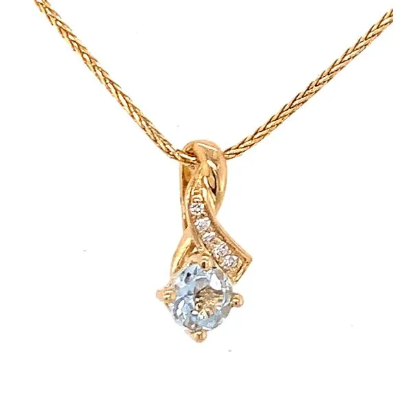 Aquamarine and Diamond Twist Pendant Hogan's Jewelers Gaylord, MI