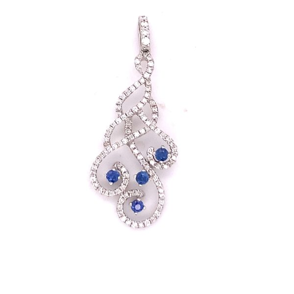 Swirl Sapphire and Diamond Pendant Hogan's Jewelers Gaylord, MI