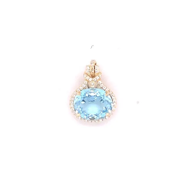 18kt Blue Topaz and Diamond Pendant Hogan's Jewelers Gaylord, MI