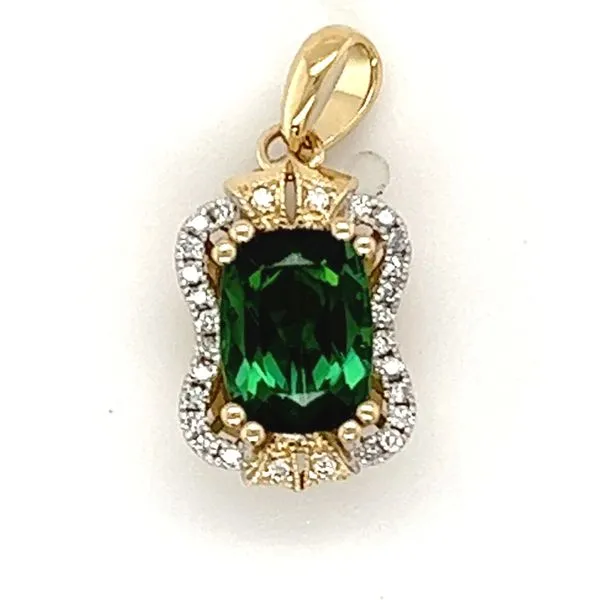 Green Tourmaline and Diamond Pendant Hogan's Jewelers Gaylord, MI
